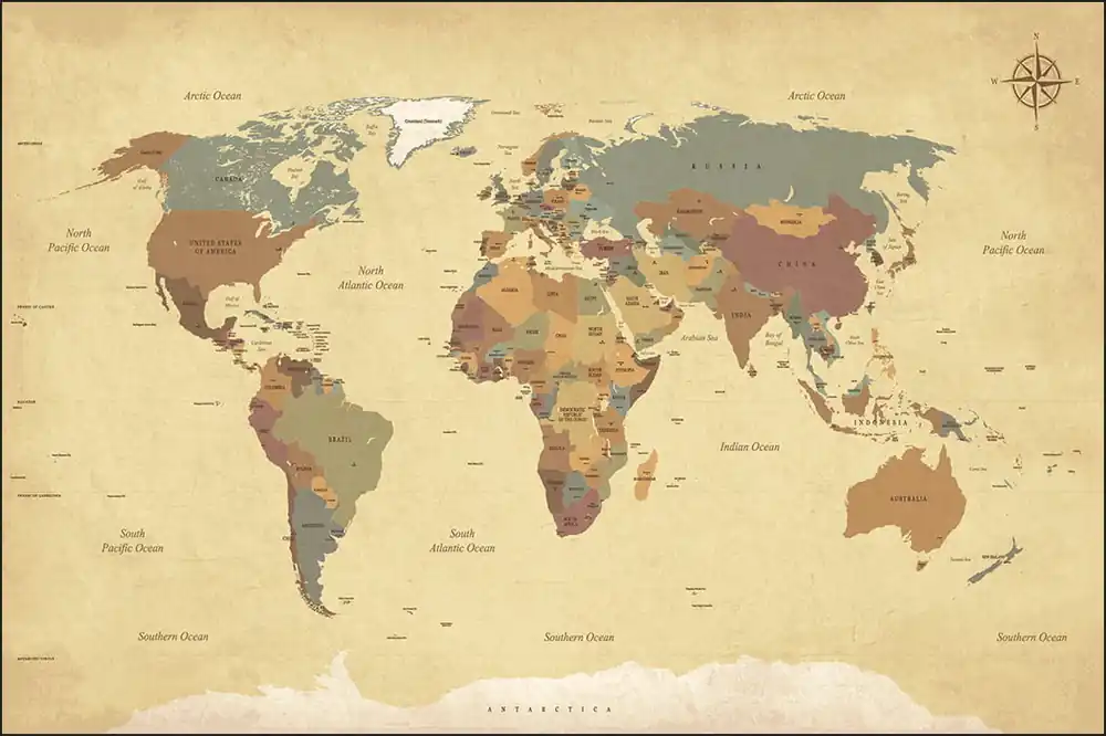 Premium Fototapeta Mapa Świata