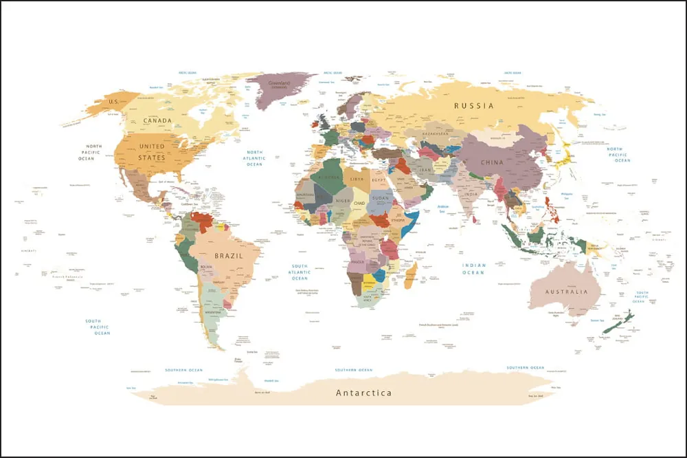 Popularny Fototapeta Mapa Świata