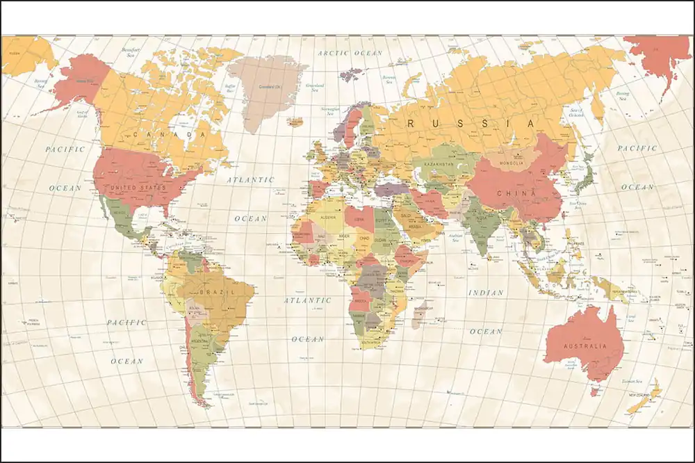 Fototapeta Mapa Świata Dostępne od ręki