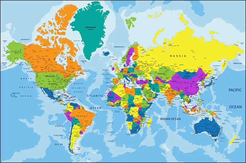 Rabat Fototapeta Mapa Świata