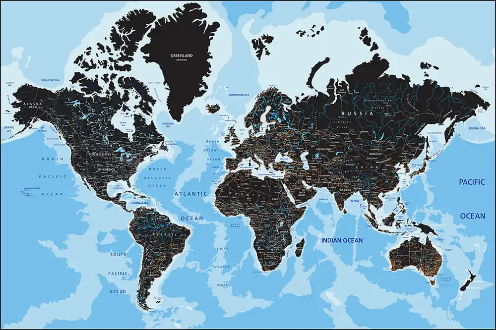 Najlepsza cena Fototapeta Mapa Świata