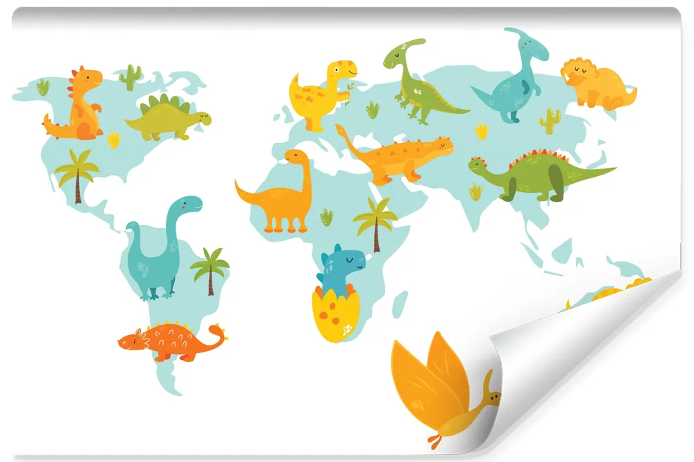 Fototapeta Mapa Świata Z Dinozaurami Kup teraz