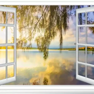 Wysoka jakość Fototapeta Ocean View Window Paradise