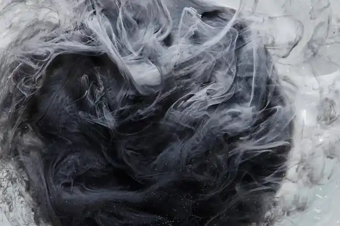 Fototapeta Outer Space Abstract Background, Black Matter. Thunderstorm Clouds In The Sky. Mystical Swirling Smoke Backdrop Szybka dostawa