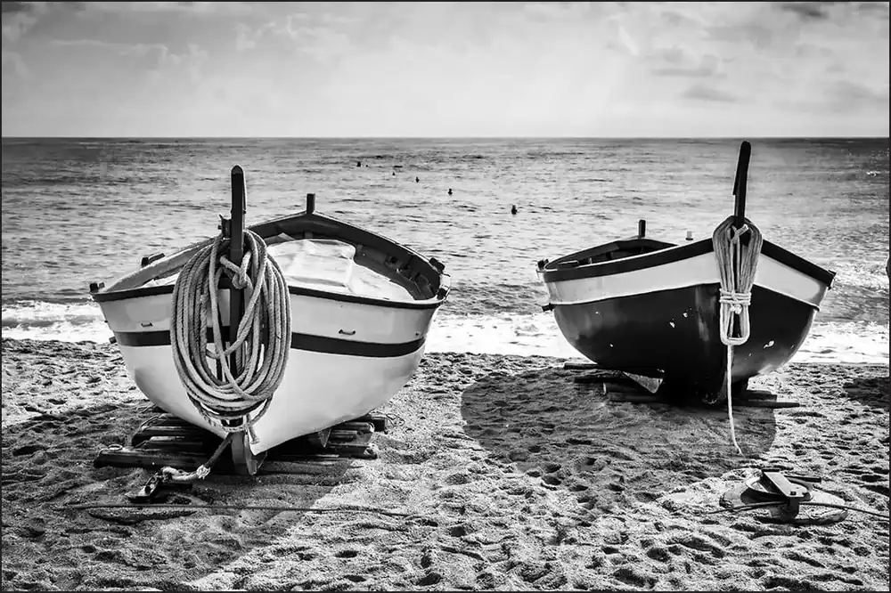 Oferta limitowana Fototapeta Plaża Łodzie