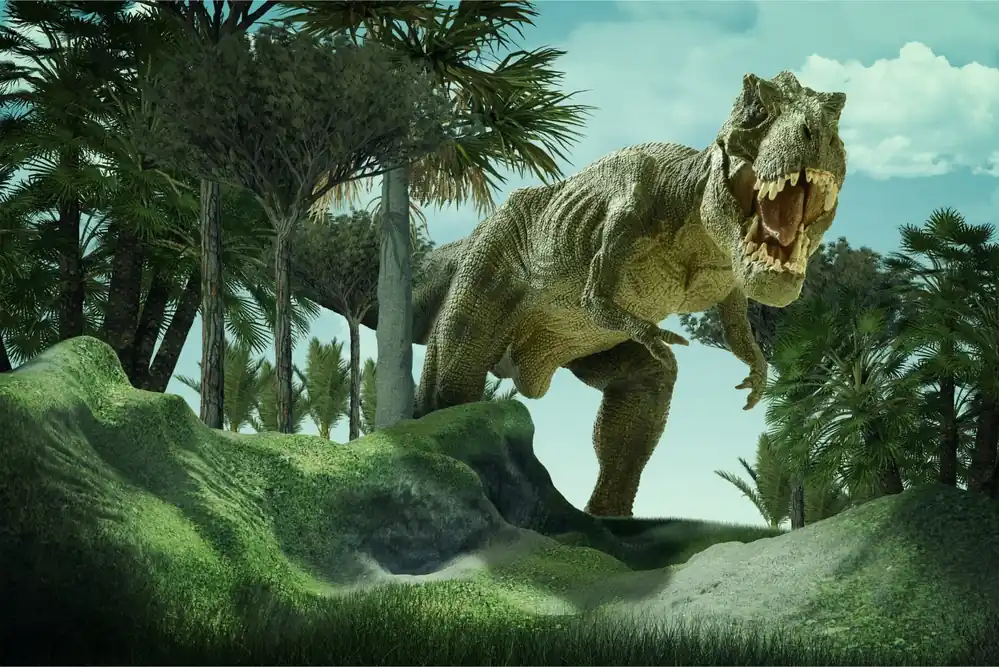 Fototapeta Realistyczny Dinozaur W Zieleni Szybka wysyłka