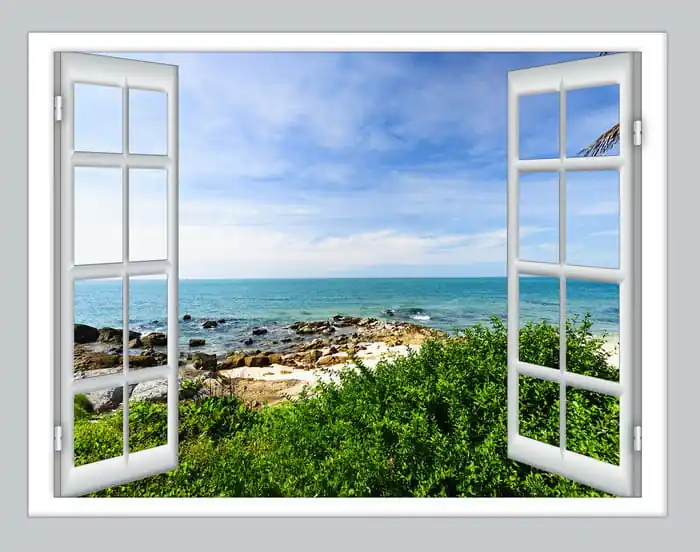 Tylko do końca tygodnia Fototapeta Sea View Open Window