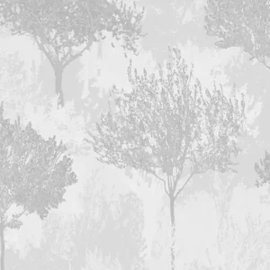 Tylko do końca tygodnia Tapeta ścienna szara w drzewa z brokatem Zen 118705 Superfresco Easy