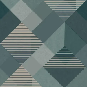 Tapeta ścienna z geometrycznym wzorem zielono-złota Zen 118687 Superfresco Easy Okazja