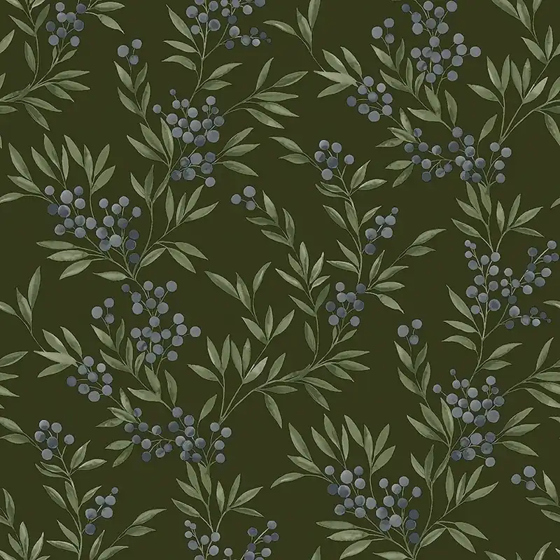 Tapeta ścienna jagody liście Woodland 4715 Boråstapeter Nowość