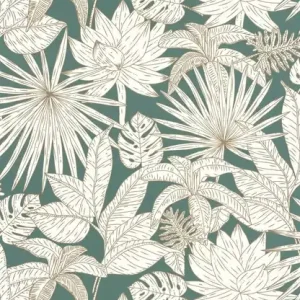 Dostępne od ręki Tapeta ścienna liście kwiaty Green & Co 101437299 Caselio