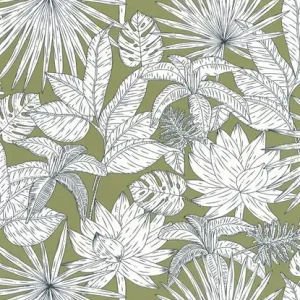 Rabat Tapeta ścienna liście kwiaty Green & Co 101437167 Caselio