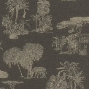 Tapeta ścienna safari zebry żyrafy małpy Lirico 555035 RASCH Tani