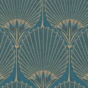 Nie przegap Tapeta ścienna liście palmy wachlarze art deco Asperia A54902 Grandeco