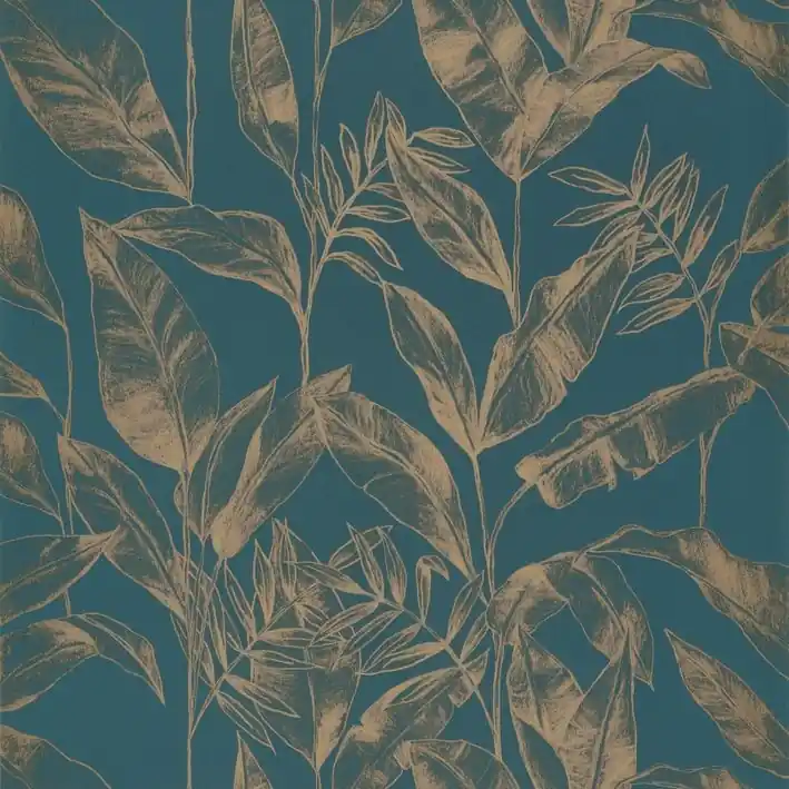 Bezpieczna płatność Tapeta ścienna liście Only Blue 102636124 Caselio