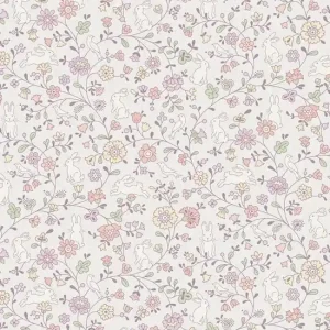 Tapeta ścienna kwiatki króliki zające Jack 'N Rose JS3101 Grandeco Łatwy zwrot