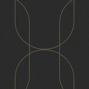Wysoka jakość Tapeta ścienna geometryczna czarna w metaliczne linie 112188 Graham & Brown