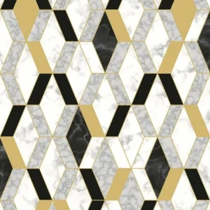 Bezpieczna płatność Tapeta ścienna romby równoległoboki Hexagone L63802 Ugepa