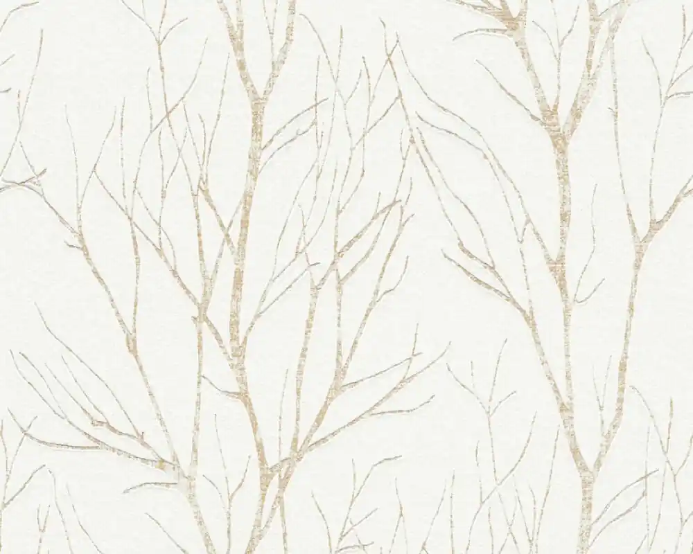 Tapeta ścienna drzewa gałązki gałęzie 3D beżowo złote Blooming 37260-3 AS Creation Premium