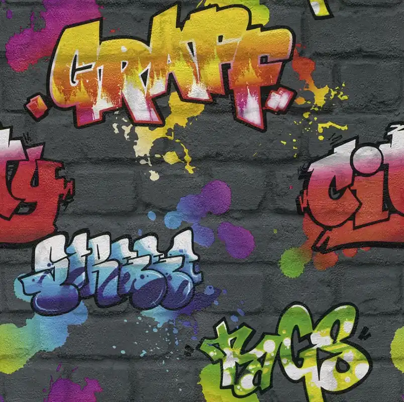 Tapeta ścienna dziecięca 237801 Kids Club graffiti RASCH Tylko dziś