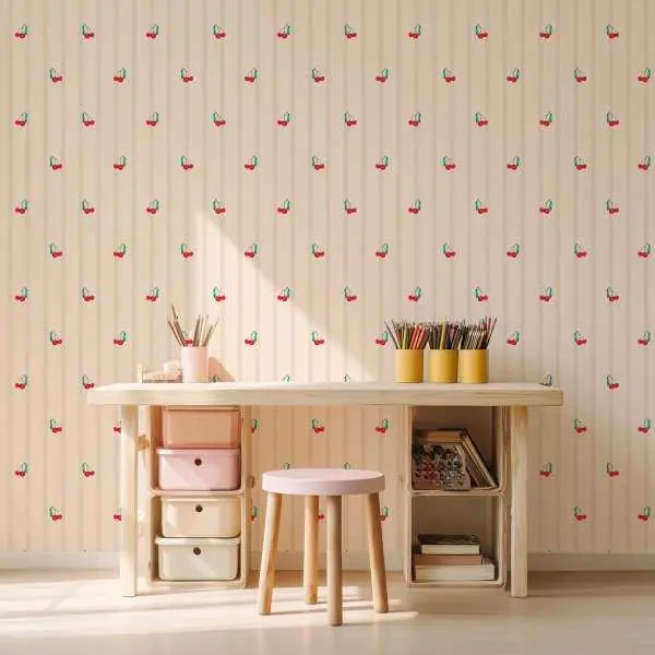 Darmowa dostawa Tapeta na ścianę - CHERRY STRIPE