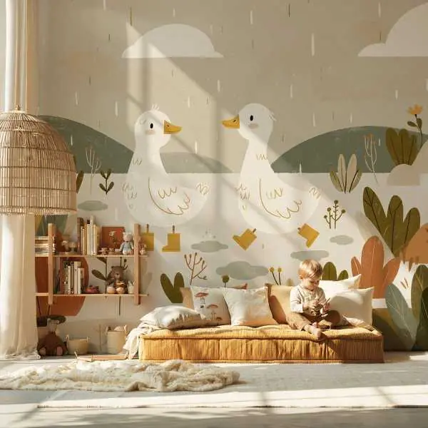 Taniej Tapeta na ścianę - DUCKLING DRIZZLE
