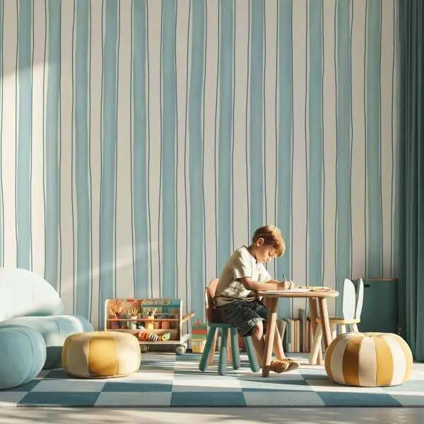 Bezpieczna płatność Tapeta na ścianę - BLUE PINSTRIPES