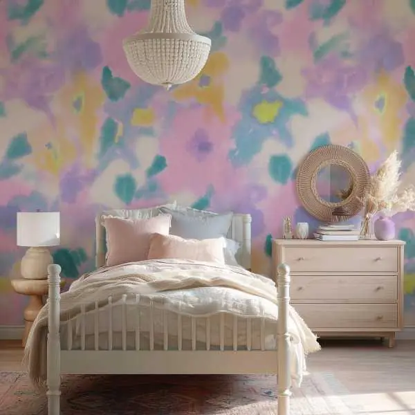 Wysoka jakość Tapeta na ścianę - TIE DYE FLOWERS
