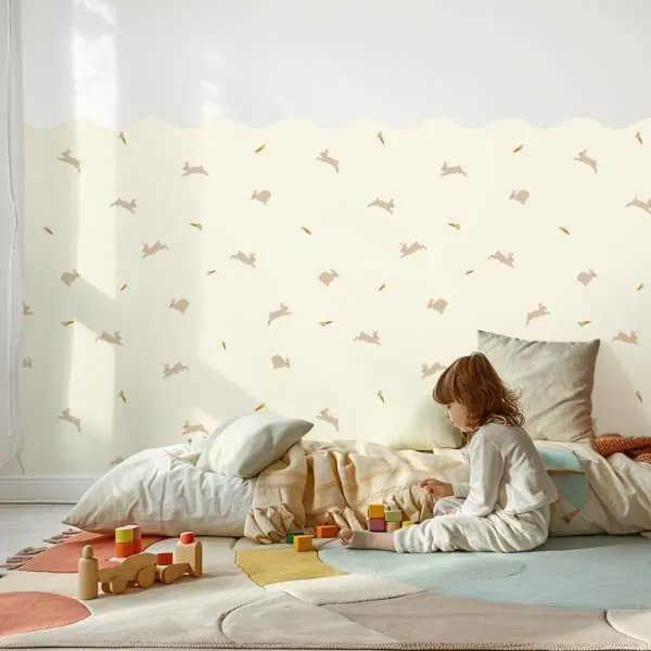 Tapeta do połowy ściany - HOPPING BUNNY Kup teraz