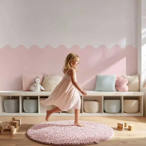 Tapeta do połowy ściany - PINK WAVY Taniej