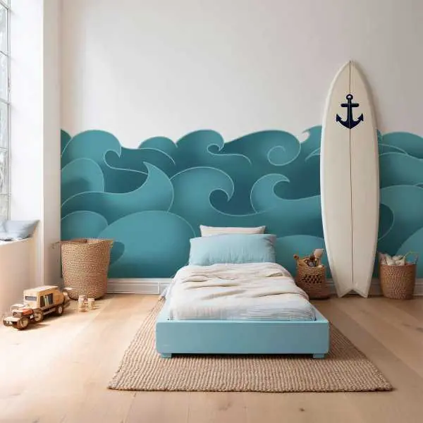 Bestseller Tapeta do połowy ściany - TEAL CURRENTS