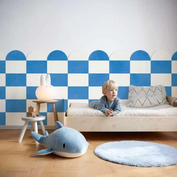 Tapeta do połowy ściany - BLUE TILES Oferta limitowana