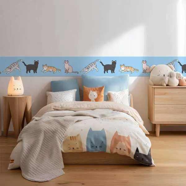 Border pasek dekoracyjny tapety - SOFT MEOWS Nowość