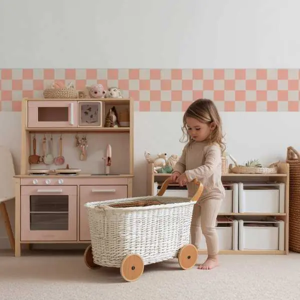 Hit sprzedaży Border pasek dekoracyjny tapety - PASTEL CHECKERBOARD