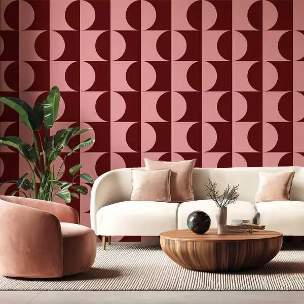 Szybka dostawa Tapeta na ścianę - PINK GEOMETRY