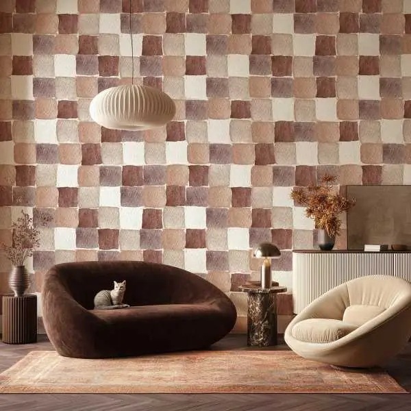 Tapeta na ścianę - BROWN BLOCKS Bezpieczne zakupy