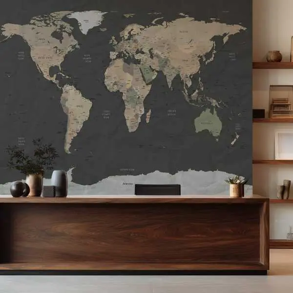Oferta czasowa Tapeta na ścianę - STATIONERY WORLD MAP