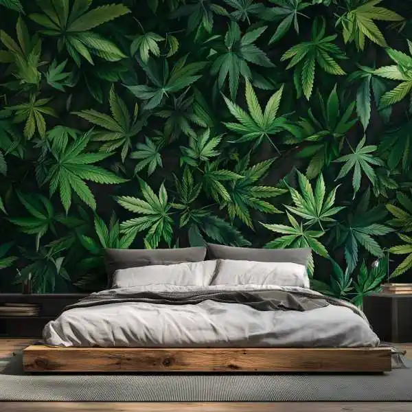 Tapeta na ścianę - HEMP LEAVES Nie przegap