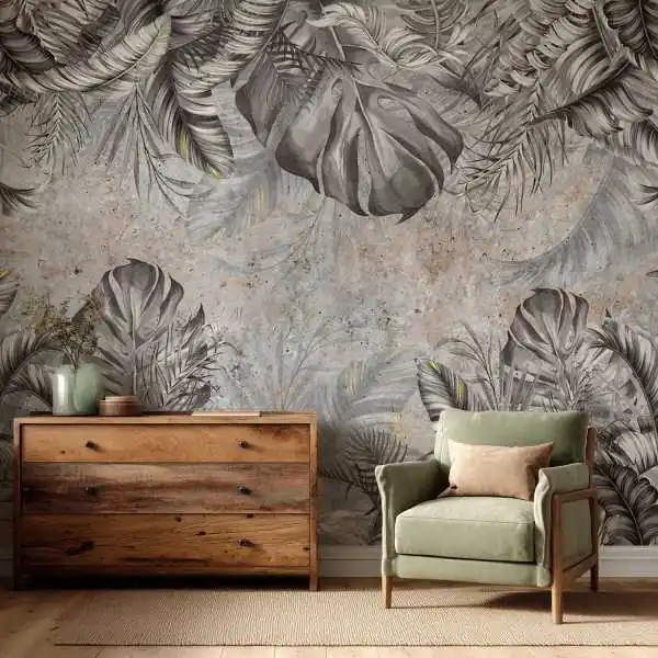 Tapeta na ścianę - GRAY MONSTERA Darmowy zwrot