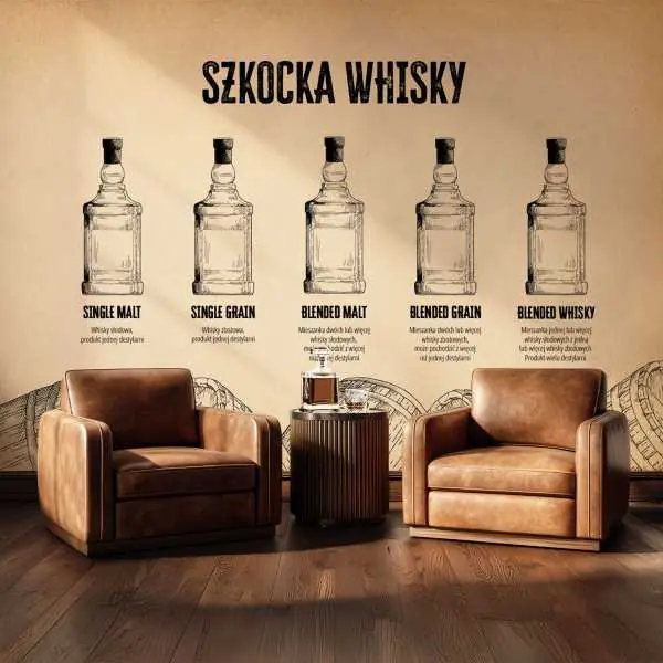 Tapeta na ścianę - WHISKY TYPES Wyprzedaż