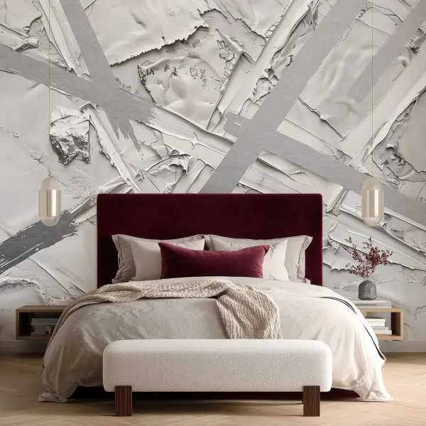 Popularny Srebrna Tapeta - SILVER STROKES