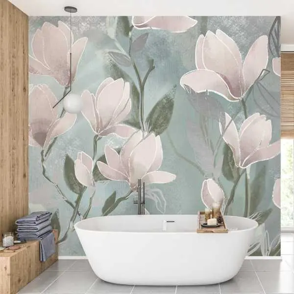 Srebrna Tapeta - MAGNOLIA GLINT Szybka wysyłka