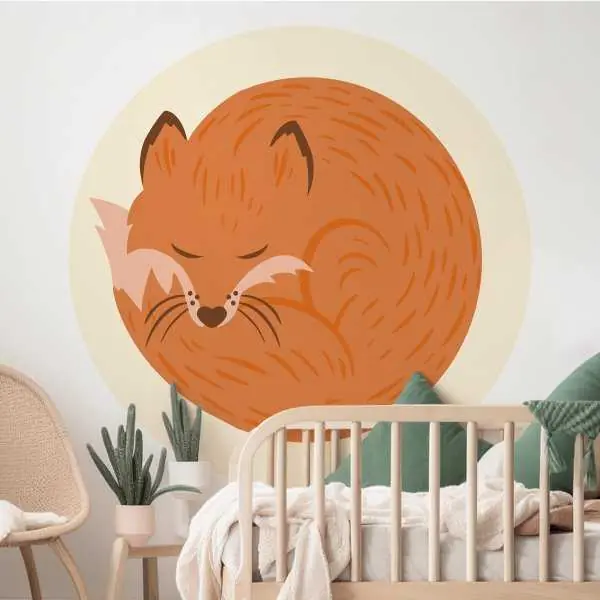 Tapeta w kształcie koła - Furry Snuggle Obniżka ceny
