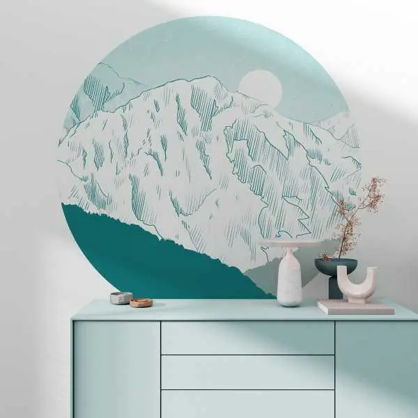 Bestseller Tapeta w kształcie koła - Frozen Peaks