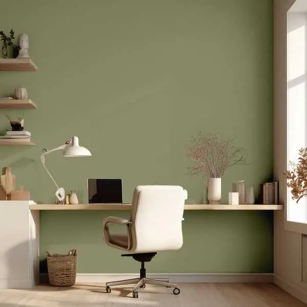 Darmowy zwrot Tapeta na ścianę w jednolitym kolorze - olive green