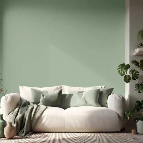 Okazja Tapeta na ścianę w jednolitym kolorze - sage green