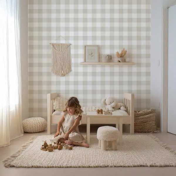 Obniżka ceny Tapeta na ścianę - Neutral Plaid