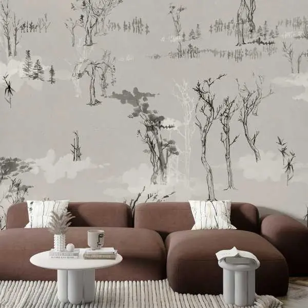 Łatwy zwrot Tapeta na ścianę - Inkbrush Forest