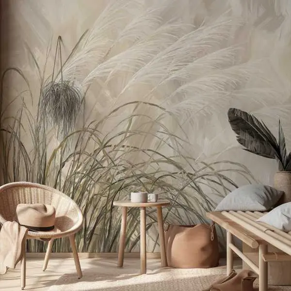 Szybka dostawa Tapeta na ścianę - Airy Miscanthus