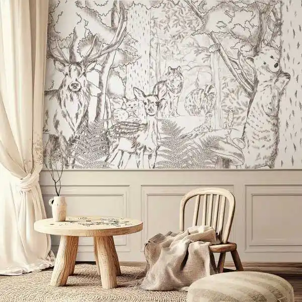 Popularny Tapeta na ścianę - Sketched Forest